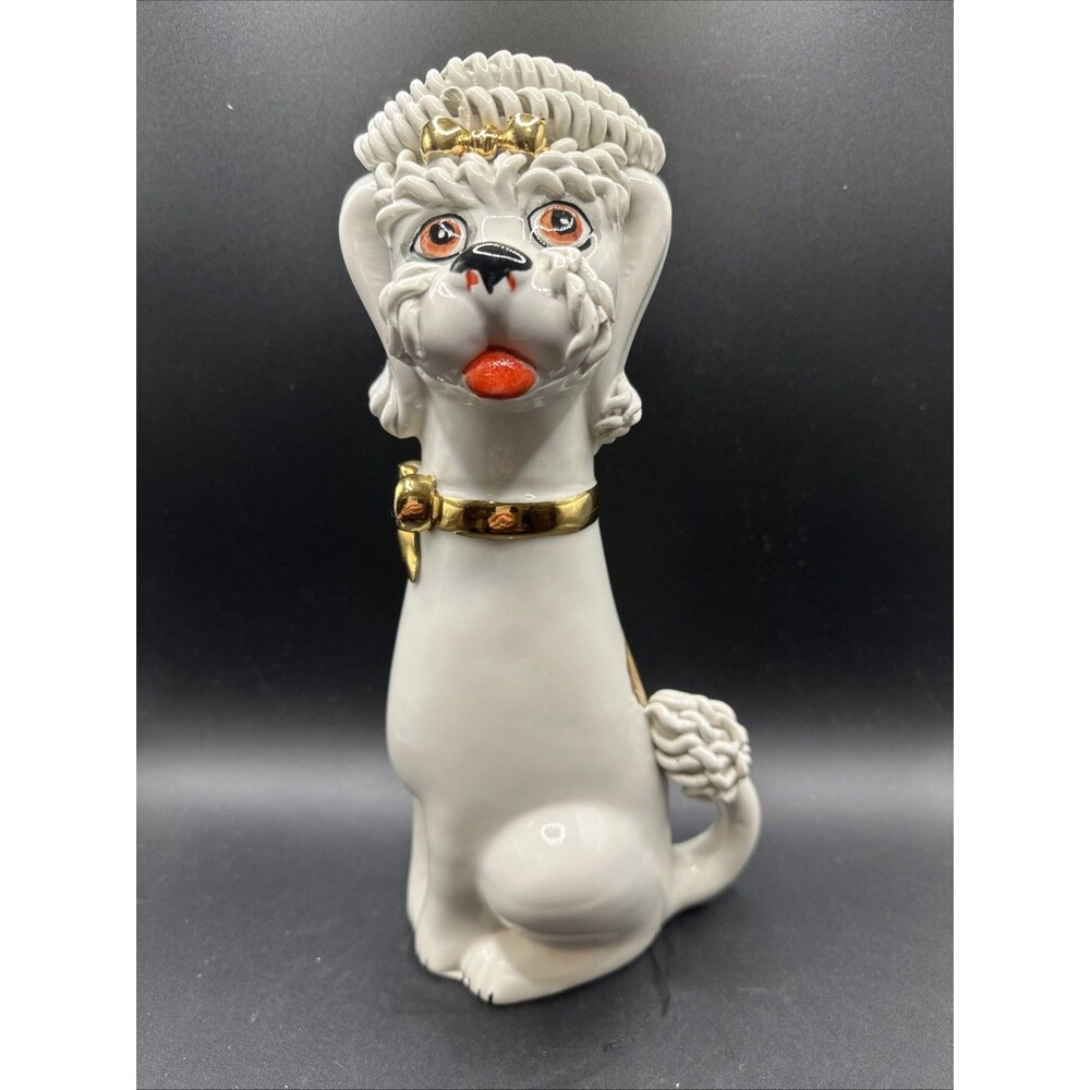 Vintage Italian Spaghetti Poodle 11" T Head Vase Rosenfield Imports